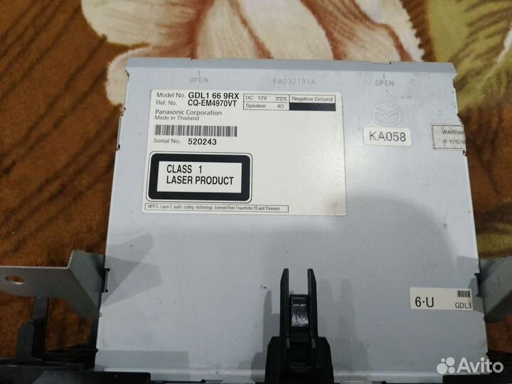 Штатная магнитола для мазды 6 gh