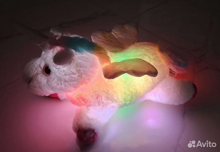 Мягкая игрушка светящийся единорог