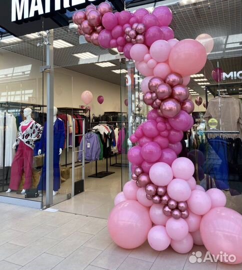 Оформление магазинов, фотозоны, гирлянды из шаров