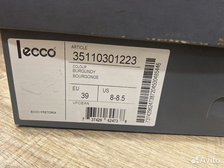 Туфли Ecco женские 38 размер натуральная кожа