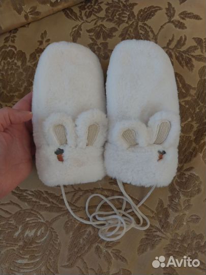 Варежки меховые для девочки