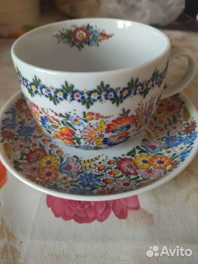 Чашка с блюдцем фарфор cepelia opole