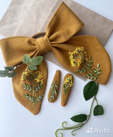 Бант/вышивка/головной убор/ воротник