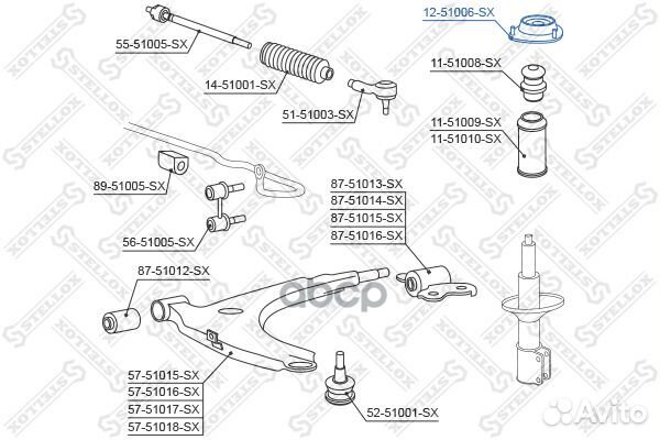 Опора амортизатора переднего 1251006SX 1251006