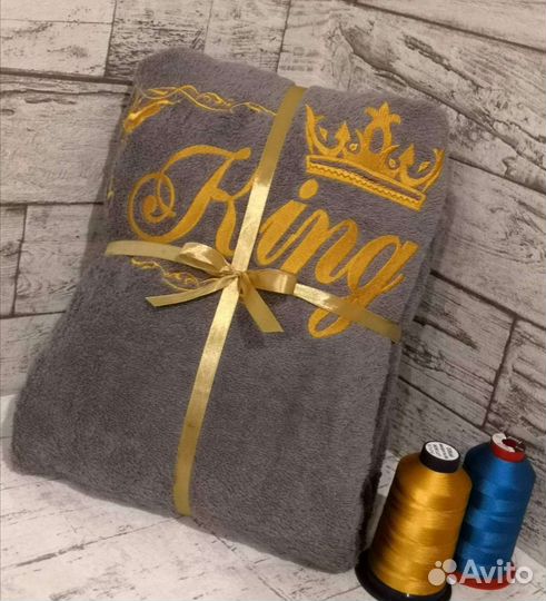 Махровый халат с вышивкой р48-50