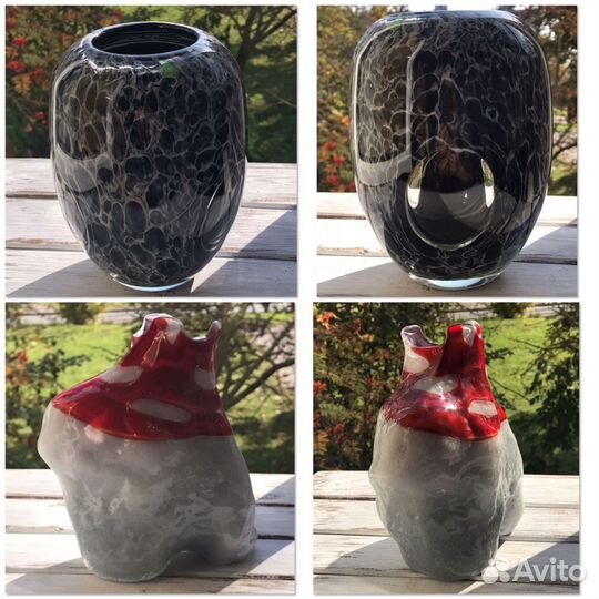 Ваза цветное стекло набором