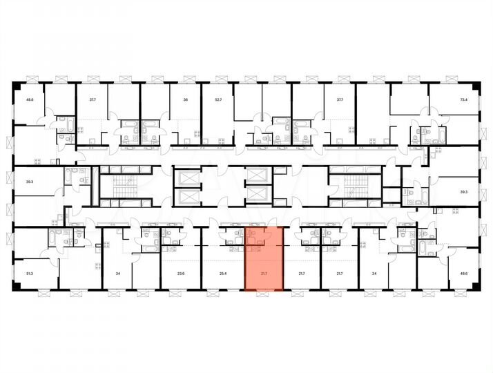 Квартира-студия, 21,7 м², 24/24 эт.