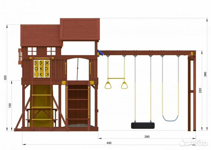 Детский игровой комплекс Нью Санрайз + Рукоход