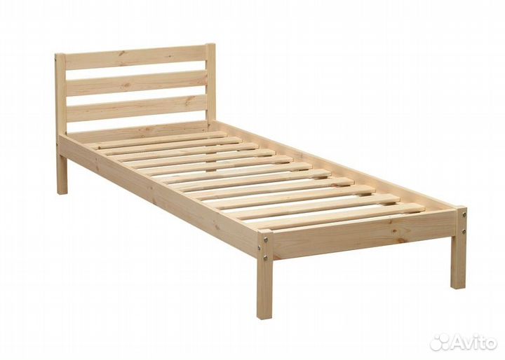 Кровать Эко-7 200*90 без покраски с матрасом