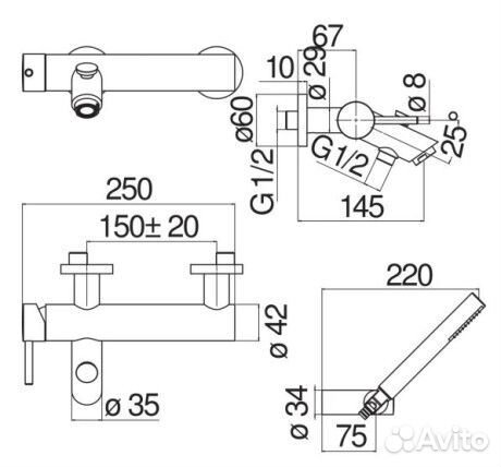 Смеситель для ванны Nobili lv00110cr Хром
