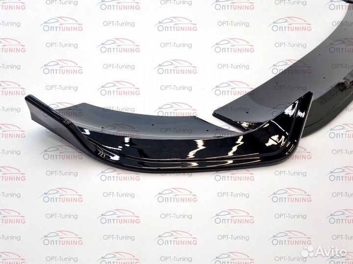 Губа черный глянец на Mercedes GLE 167 рестайлинг