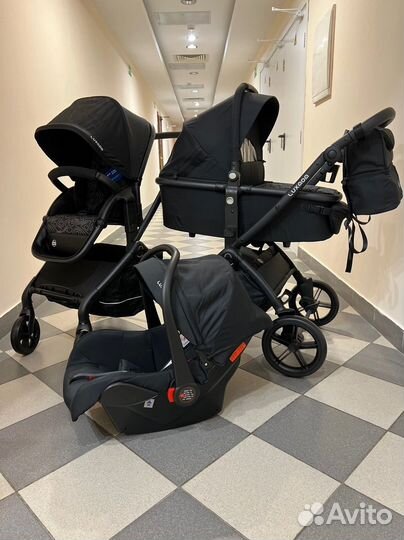 Коляска 3в1 luxmom k92 черный
