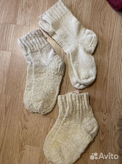 Носки перчатки шерстяные ручная вязка