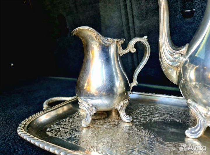 Серебрение набор Кофейник, сахарница, поднос