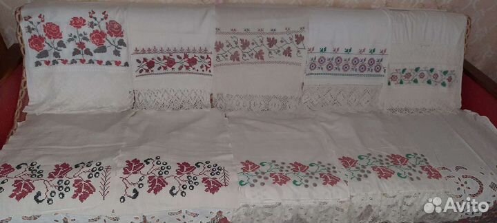 Рушники с кружевом старинные