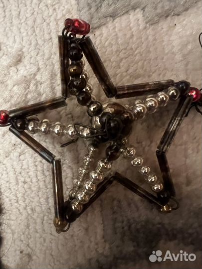 Винтажная советская стеклян. ёл. игр.Звезда, 1950