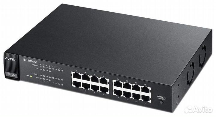 Коммутатор zyxel ES1100-16P Black