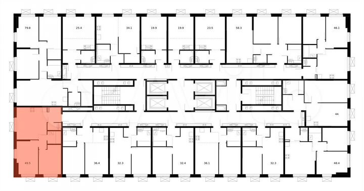 2-к. квартира, 49,5 м², 18/25 эт.