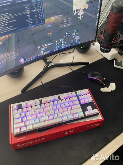 Hyperx Alloy origins core + pudding PBT кейкапы