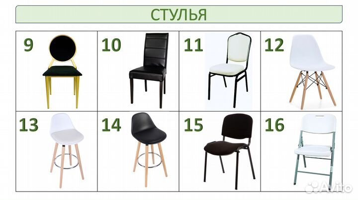 Прокат / аренда мебели стулья, кресла, столы, и др