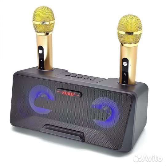Беспроводная караоке система 2 микрофона черная
