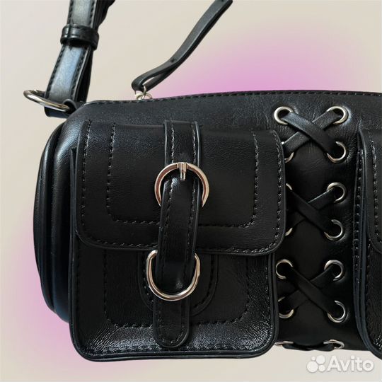 Сумка женская через плечо черная y2k