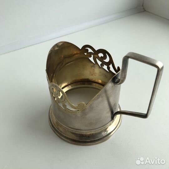 Подстаканник. Серебро, штихель, позолота. мюф