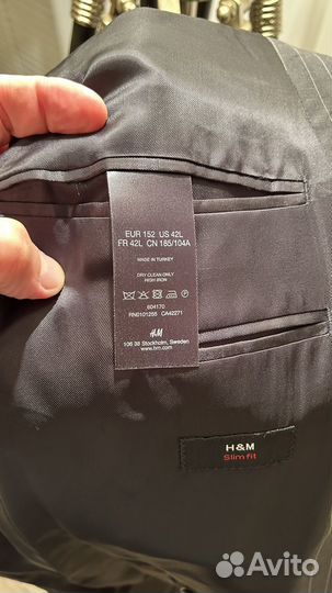 Пиджак H&M (USA). L/XL. Серый в полоску