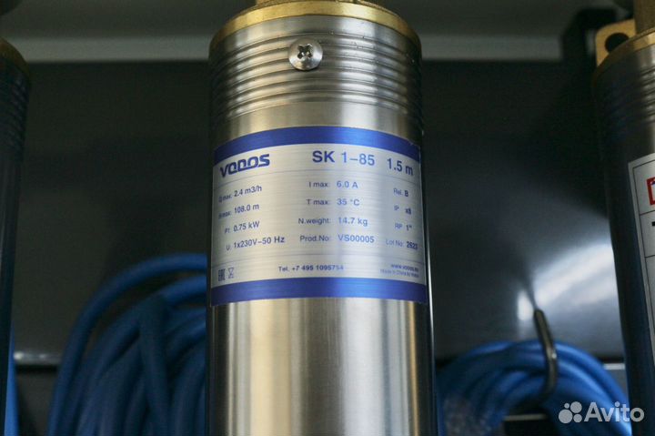 Насос SK 1-85 (Кабель 1.5 м, Hmax напор-108 м, Qmax расход-2.4 м3/ч, 0.75 кВт, 1