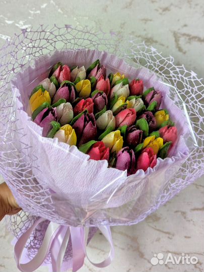 Букет съедобных тюльпанов для любимой мамы