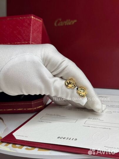 Серьги cartier panthere желтое золото 750