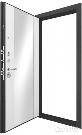 Стальная дверь Броня Х7 с большим зеркалом