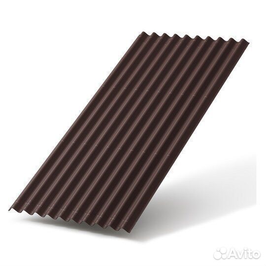Кровельный лист ондулин Смарт 1,95*0.96 коричневый