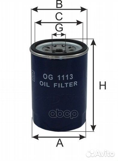 Фильтр масляный toyota dyna 4.0D 11- OG 1113 Go