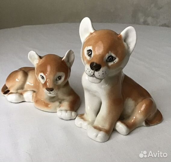 Львята, фарфор, СССР, 60-е, лфз