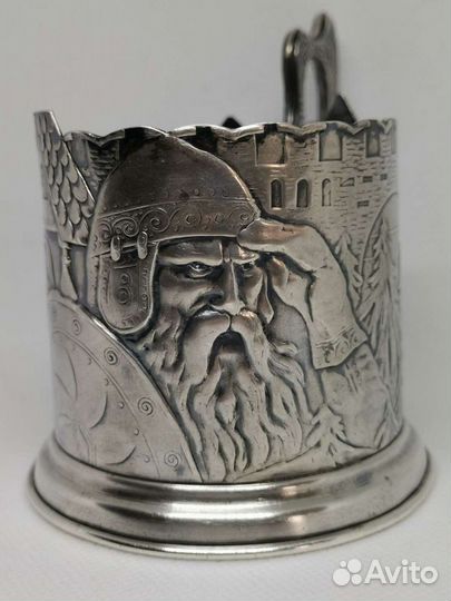 Подстаканник серебро богатырь в дозоре