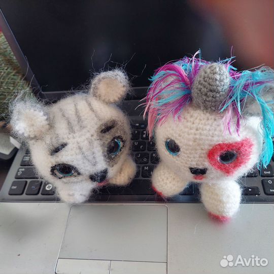 Котёнок и котёнок единорожка, мягкие игрушки