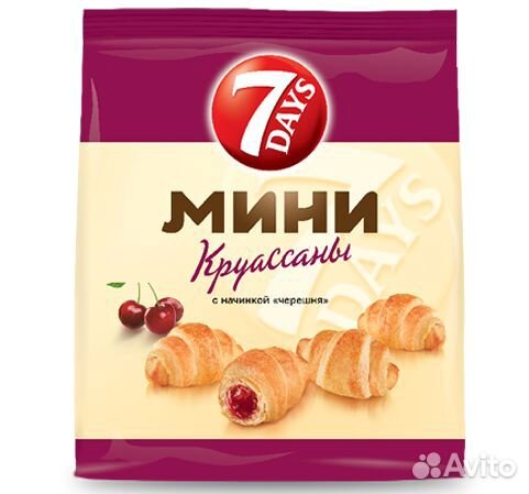 Круассан 7 Days Мини с начинкой Черешня 300г