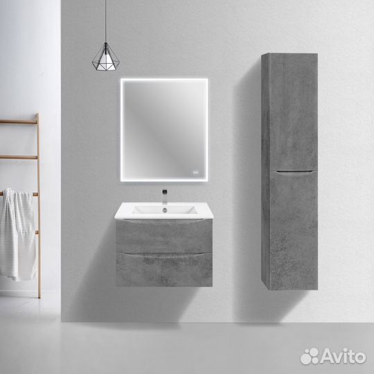 Тумба под раковину Mia Slim 700 подвесная, 2 выка