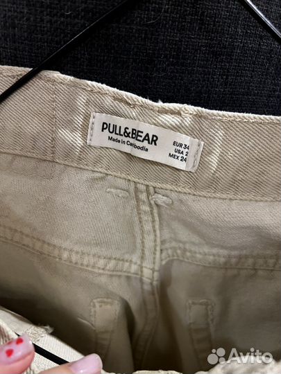 Джинсы pull and bear женские 42-44 бежевые