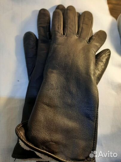 Перчатки женские кожаные, зимние 6,5р