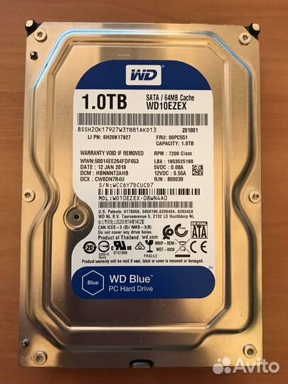 Жесткий диск Western Digital WD Blue 1 TB WD10ezex