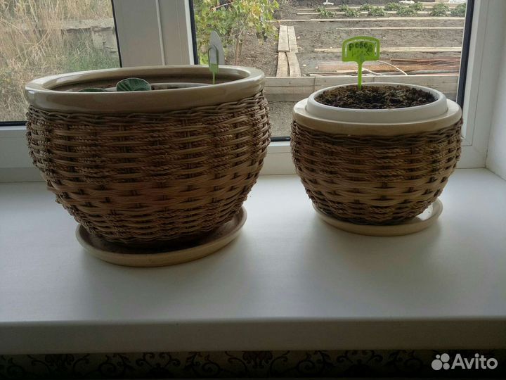 Глиняные кашпо