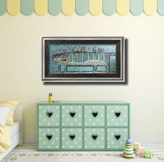 Картина с кошкой 1999,холст,масло Д Трубин