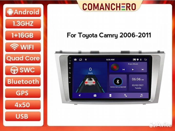 Магнитола Toyota Camry 2006-2011 Android