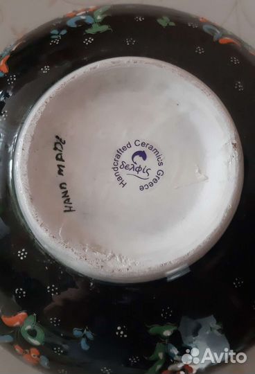 Тарелка,салатник, керамика,ручная роспись