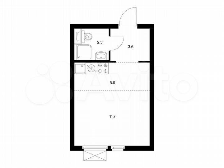 Квартира-студия, 23,7 м², 26/32 эт.