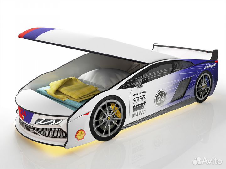 Кровать-машина Ламба Синяя 2