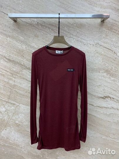 Лонгслив miu miu бордо
