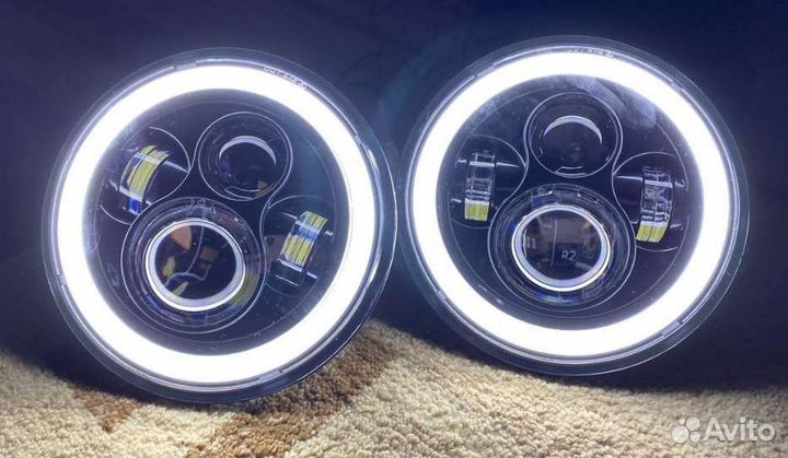 Led фары niva, уаз, 12-48v, 75w за 2шт